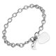 thumbnail image 2 of Pulsera de acero inoxidable con 26 letras y dije de luna y corazón, ideal como regalo para hombres y mujeres (alfabeto S), 2 of 7