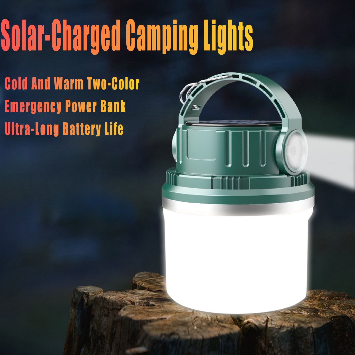 DKTIOP Solar Camping Lantern, Rechargeable Portable Tent LED Lights , Emergency Solar Lantern Lamp for Night Fishing, Hiking
