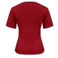 thumbnail image 5 of T Shirts for Women Short Sleeve Solid Color Chest Pad No Steel Rings Bottom Underwear Pajama Red XL, 5 of 6