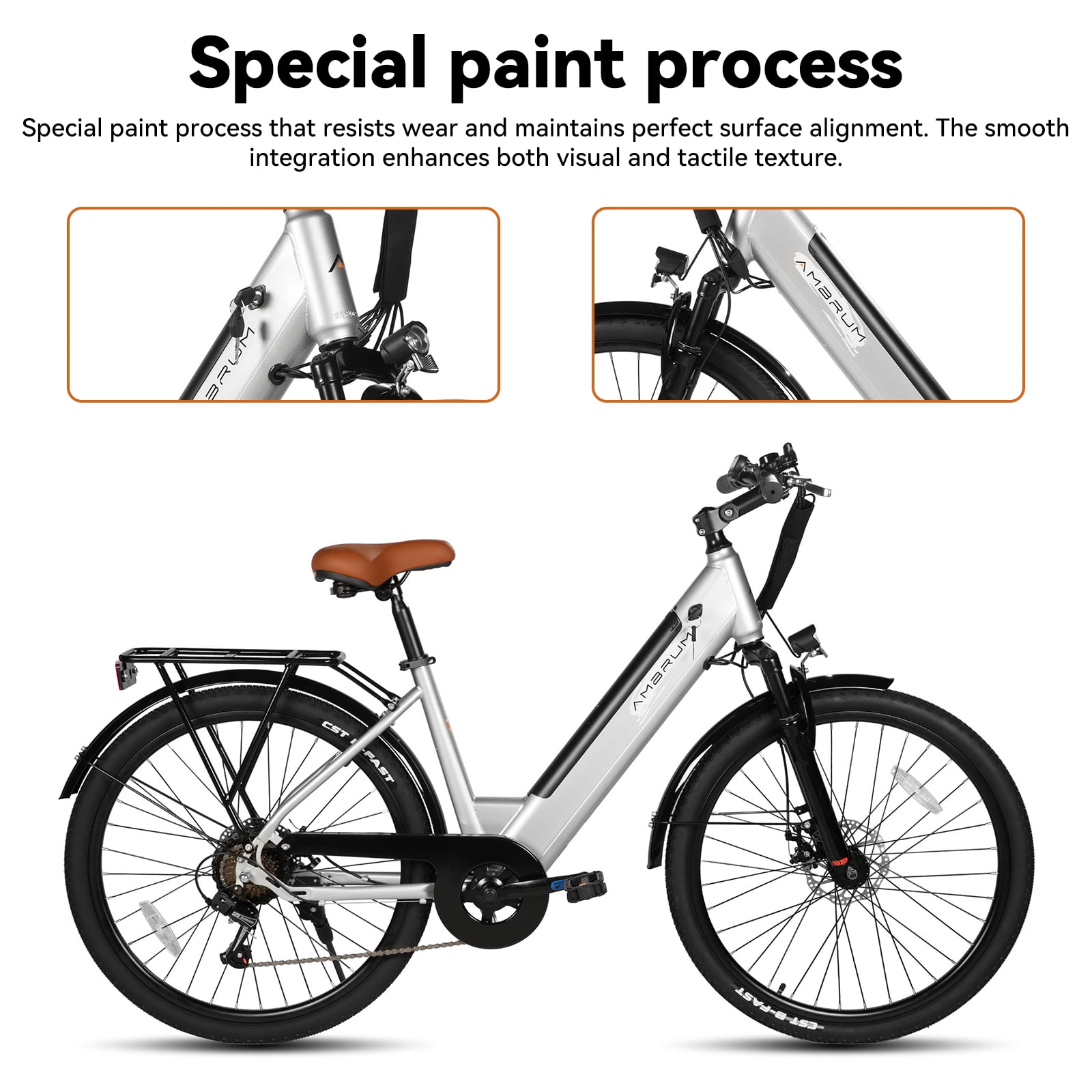 HILAND 26" Electric Bike for Adults with 500W Brushless Motor, 40Miles 20MPH Electric Mountain Bike with 36V 7.8AH Removable Battery UL2849,Gray