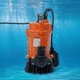 thumbnail image 3 of Water Pump, Dirty Water Pump, 550W Stainless Steel Submersible Sewage Pump, Orange, 110V/60Hz for Home Basement, Yard, Pool, Construction Site Drainage and Transfer, 3 of 10