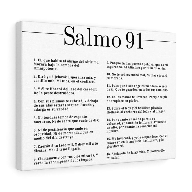 Salmo 91 Impresion De Arte Crist en Blanco Spanish Ready to Hang Bible  Canvas Unframed 