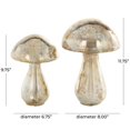 thumbnail image 3 of 12", 10"H Champagne Glass Handmade Glossy Weathered Mushroom Sculpture, by DecMode (2 Count), 3 of 11