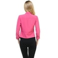 thumbnail image 3 of Auliné Collection Womens Casual Lightweight 3/4 Sleeve Fitted Open Blazer, 3 of 3