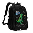 thumbnail image 1 of Fotbe Space Dino Cartoon Black Mochila con Estampado y Puerto USB para Hombre y Mujer, Mochila Antirrobo, Mochila de Viaje, Mochila Escolar, Mochila Universitaria, 1 of 7