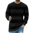 thumbnail image 1 of Fall Sweaters for Men Clearance, Men Casual Solid Pullover Round Neck Long Sleeve Ribbed Hem Sweater, 1 of 3