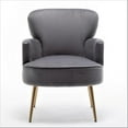 thumbnail image 2 of US Pride Furniture Trendy Velvet Accent Chair with Gold Metal Legs Upholstered Armchair for Small to Mid-Size Spaces Modern Living Room Bedroom Vanity Desk and Entryway Medium Grey, 2 of 4