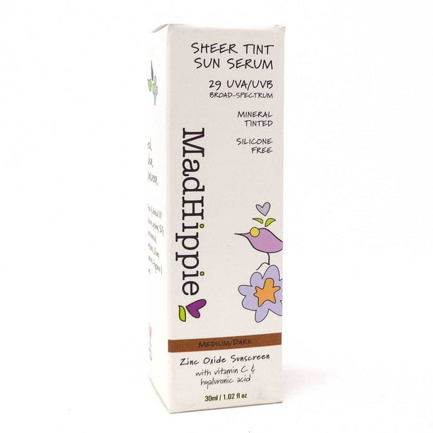 Mad Hippie Sheer Tint Sun Serum (Medium/Dark), Tinted Moisturizer for