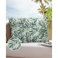 thumbnail image 6 of Watercolor Green Leaves Outdoor Pillow Covers Set of 2, Decorative Waterproof Throw Pillow Case, Natural Plant Cotton Linen Soft Cozy Cushion Pillowcases, 6 of 6