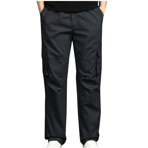 Pantalones largos para hombre con cierre de velcro, cintura elástica, cordones, múltiples bolsillos, tirantes en las piernas, pantalones deportivos de licra.