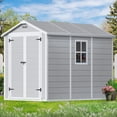 thumbnail image 4 of 9 x 5.8 FT Outdoor Storage Shed, Akaber Resin Shed with Floor, Window, and Vents, Weather-Resistant Garden Shed for Garden Tool Outside Sheds, Bike Shed, Backyard Shed, 4 of 10
