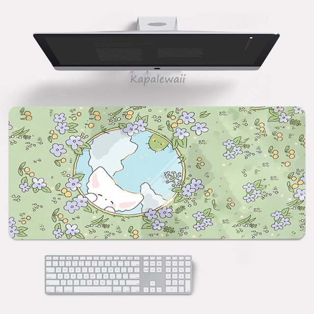 Alfombrilla de ratón grande de Anime rosa para Gamer, alfombrilla de ratón Kawaii XXL para juegos, borde de bloqueo de goma Otaku, alfombrilla de escritorio para portátil grande, moda LIUWENJING unisex