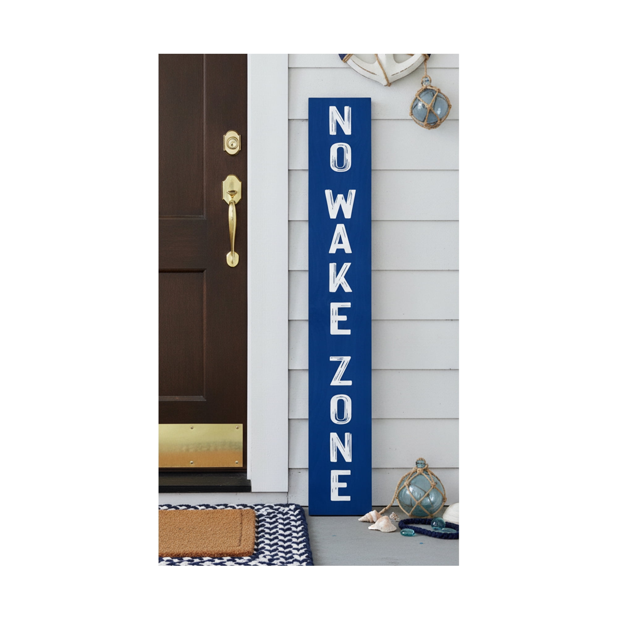 Calloway Mills 119325907 Blue No Wake Zone Porch Leaner, 59" x 07"
