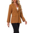 thumbnail image 4 of INSPIRE CHIC Business Blazer for Women's One Button Open Front Work Office Suit Blazers S Brown, 4 of 6