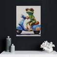 thumbnail image 5 of COMIO  Frog Canvas Wall Art Painting Painted Cute Painting Funny colorful Animal Picture Stretched Frame for Kidroom Living Room Bedroom Ready to Hang ( Hippie Frog Ride Motorcycle,, 5 of 5
