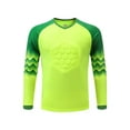 thumbnail image 2 of Doomiva Mens Goalkeeper Jersey Uniform Football Padded Goalie T-shirt Long Sleeve Sports Training Fluorescent Green 3XL, 2 of 7