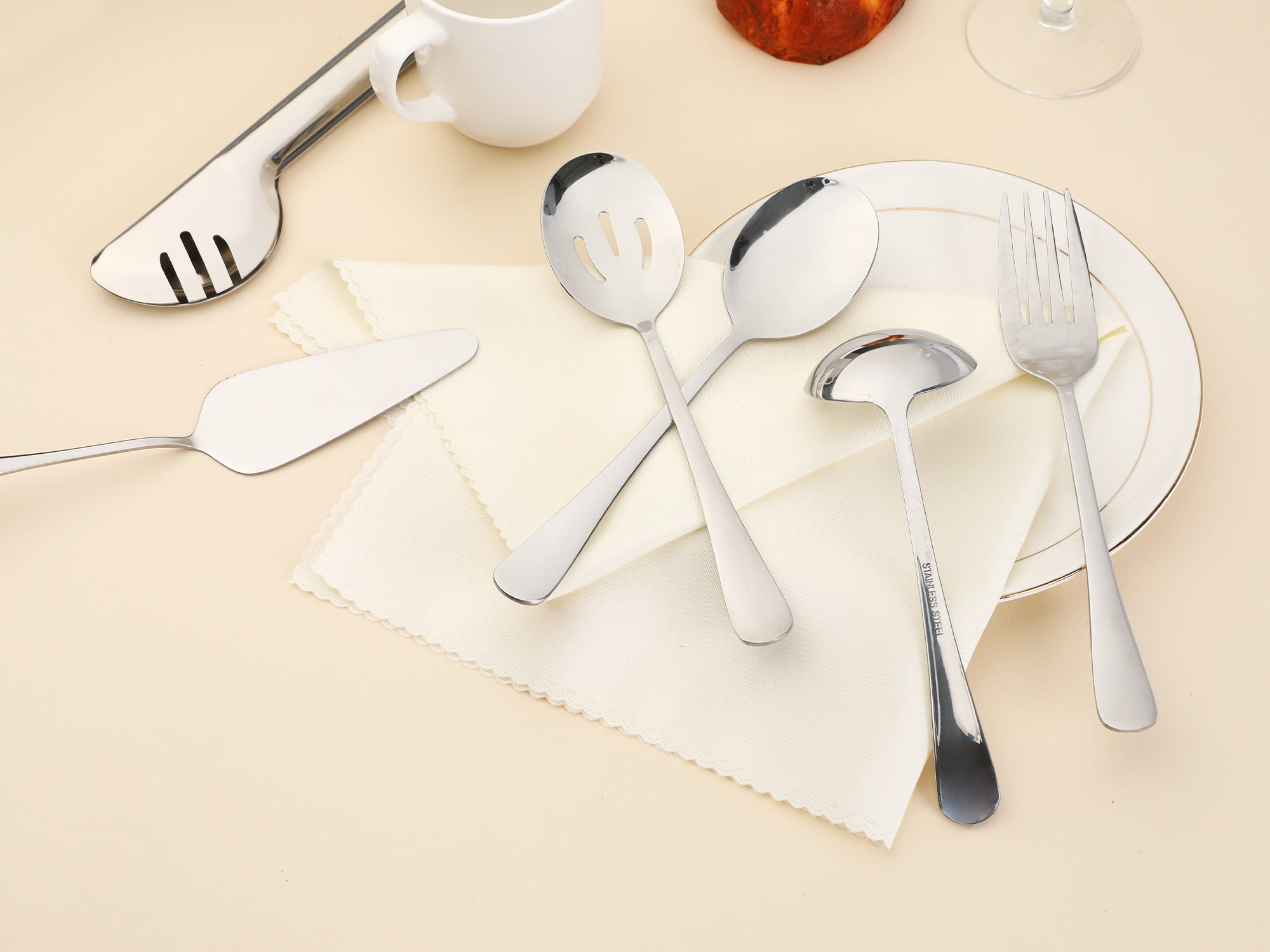 Unique Bargains 10 Piece Silverware Set Stainless Steel Flatware Silver 10 Pcs