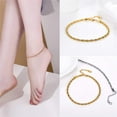thumbnail image 3 of U7 Rope Chain Anklets Gold Plated 3mm Braided Foot Chain Ankle Bracelet for Women, 3 of 7
