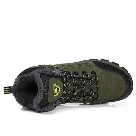 

Cathalem Winter Snow Boots for Men Wide Couple Models Men s Middle Aged And Elderly High Top Plus Velvet Thickened Non Slip Shoes A 10
