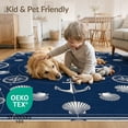 thumbnail image 4 of ODIKA 5'x7' Washable Area Rug Easy Care, Non-Shedding, Pet Friendly, Vintage Ocean Navigation Theme Featuring Cephalopod Nautical for Small Living Room, Bedroom, 4 of 7