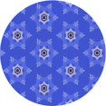 thumbnail image 1 of Ahgly Company Machine Washable Indoor Round Transitional Sky Blue Area Rugs, 3' Round, 1 of 7