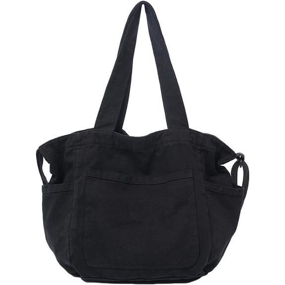 Sunyuer Large Capacity Canvas Tote Bag for Women, Simple Commuter Shoulder Bag, Trendy Slant Crossbody Bag for Work Shopping
