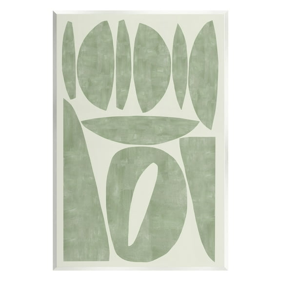 Stupell Industries Modern Green Shapes Abstract Painting Unframed Art Print Wall Art, 10 x 15