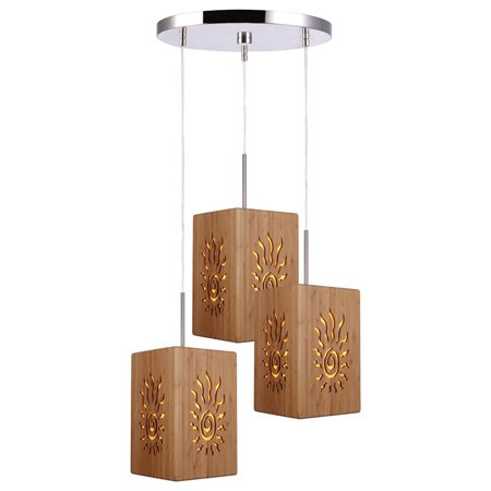 

Woodbridge Lighting Light House 3-Light Bamboo Cluster Pendant in Satin Nickel