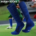 thumbnail image 3 of Scrunch Football Socks Ultra Long Cotton Knee High Socks Padded Rugby Socks, 3 of 4