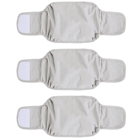 

3PackMaleDogBellyBandWrapsWashableDogDiapersMaleforSmallandMediumDogs Grey M F10790