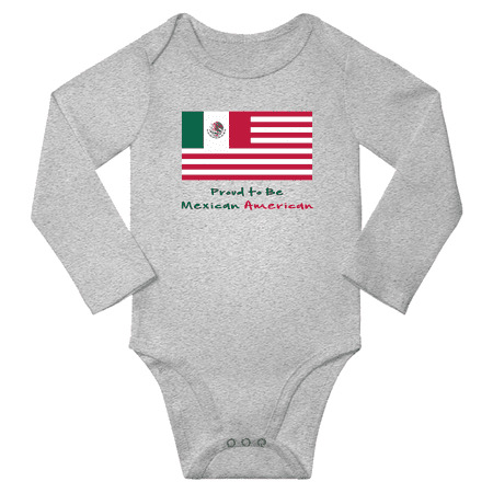 

Proud to be Mexican American Baby Long Slevve Bodysuit (Gray 6-12 Months)