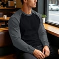thumbnail image 6 of Umfun Men's & Big Men's Raglan Sleeve Crewneck T-Shirt Long Sleeve Casual Color Block Top Soft Breathable Sporty Basic Tee for Gym Running Daily Wear Autumn, 6 of 8