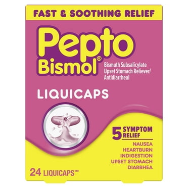 Pepto Bismol Liquicaps, Indigestion and Anti-Diarrhea Stomach Relief, 24 Count