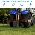 thumbnail image 4 of EcoSummer 60" Tow-Behind Landscape Rake, 3-Point Quick Hitch Dethatcher with 26 Spring Steel Tines, Category 0 & 1 Tractor Attachment, Heavy-Duty Powder-Coated Rake for Leaves, Pine Needles, 4 of 7