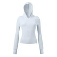 thumbnail image 2 of aidice Sports Jackets for Women Lightweight Quick-Dry Zip up Hooded Activewear Cropped Yoga Tops Stretch Shirts, 2 of 4