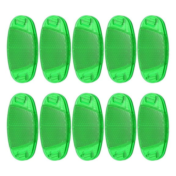 Bike Wheel Reflectors, 10 Pcs Plastic Universal Oval Safety Bicycle Wheel Rim Reflective Warning Reflective for Trailer Mountain Bike Bicycles Night Riding, Green