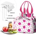 thumbnail image 4 of Pioneer Flower Floral Print Pattern Drawstring Lunch Bag Women - Drawstring Lunch Bag Insulated for Work Office - Stain-Resistant Large Lunchbags for Women with Multi-Pockets, 4 of 6