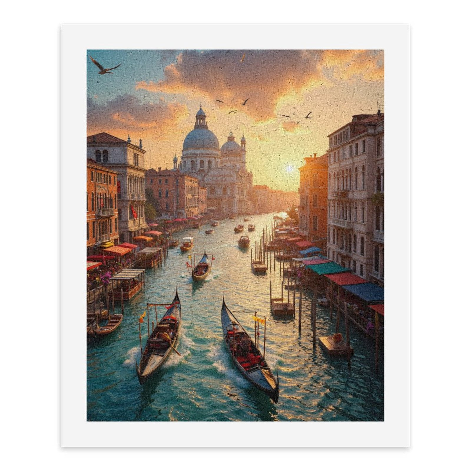 Paint By Numbers Kit for Adults Beginner - DIY Venice Sunrise Gondolas Canal Scene Canvas Painting Kits for Adults, Frameless Paint By Number for Adults for Home Wall Decor 16x20 Inch