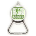 thumbnail image 1 of Jugador de futbol Gol futbol Acero inoxidable Metal cerveza tapa sacacorchos, 1 of 3