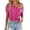 Hot Pink, variant on CAIXIA Women T Shirts Oversized Off Shoulder Knit Top Summer Casual Short Sleeve Cropped Shirt With Lace Up Detail Boho Blouse for Women,Hot Pink