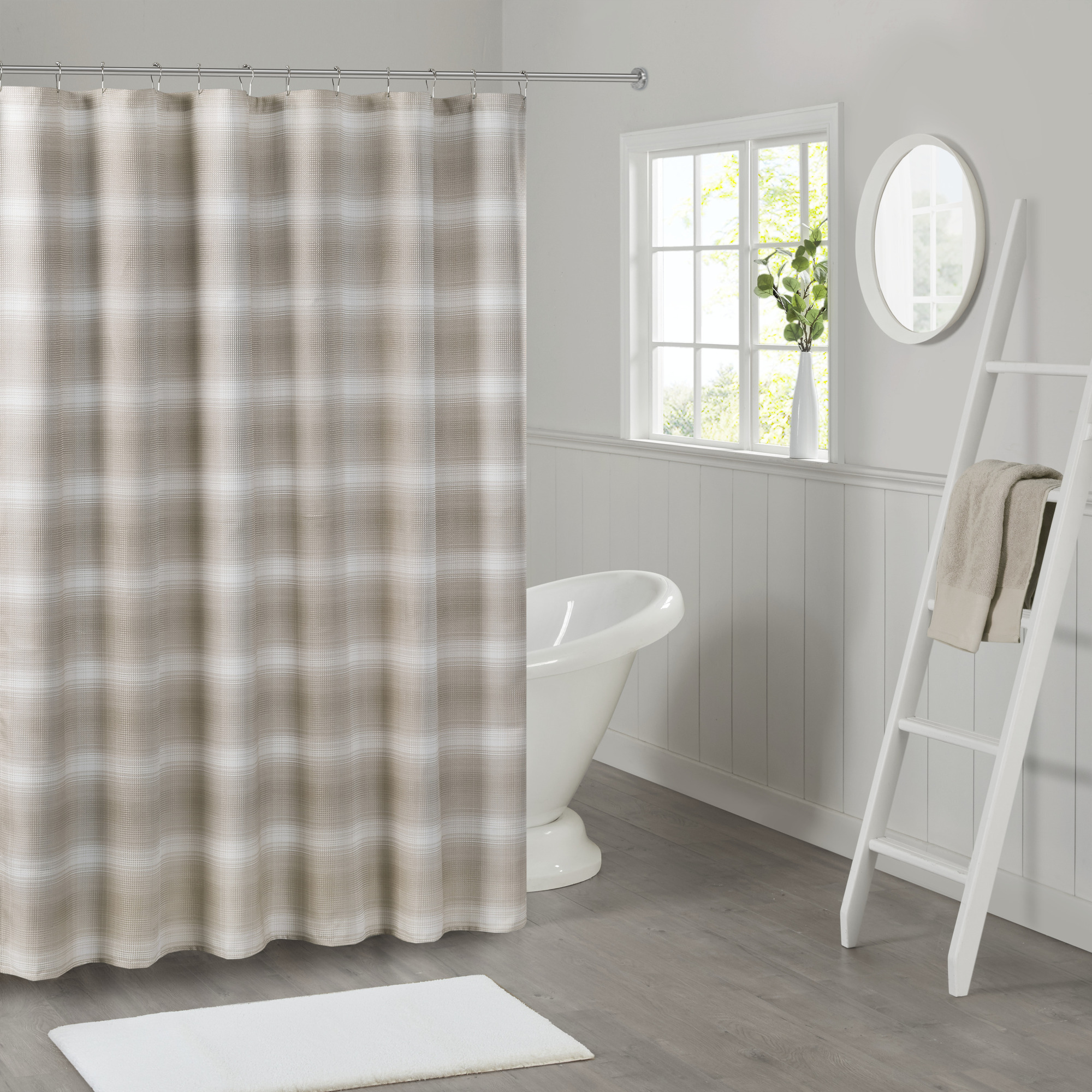 Home Essence Tinge Ombre Waffle Weave Shower Curtain
