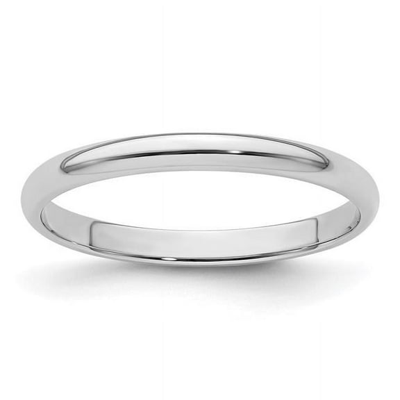 Finest Gold Platinum 2 mm Half-Round Wedding Band - Size 7