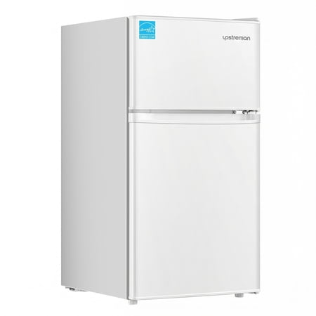 Upstreman 3.1 Cu.Ft Mini Fridge with Top Freezer  Two Door Compact Refrigerator Small Fridge for Home Kitchen Office Dorm Apartment Garage  BD311 White
