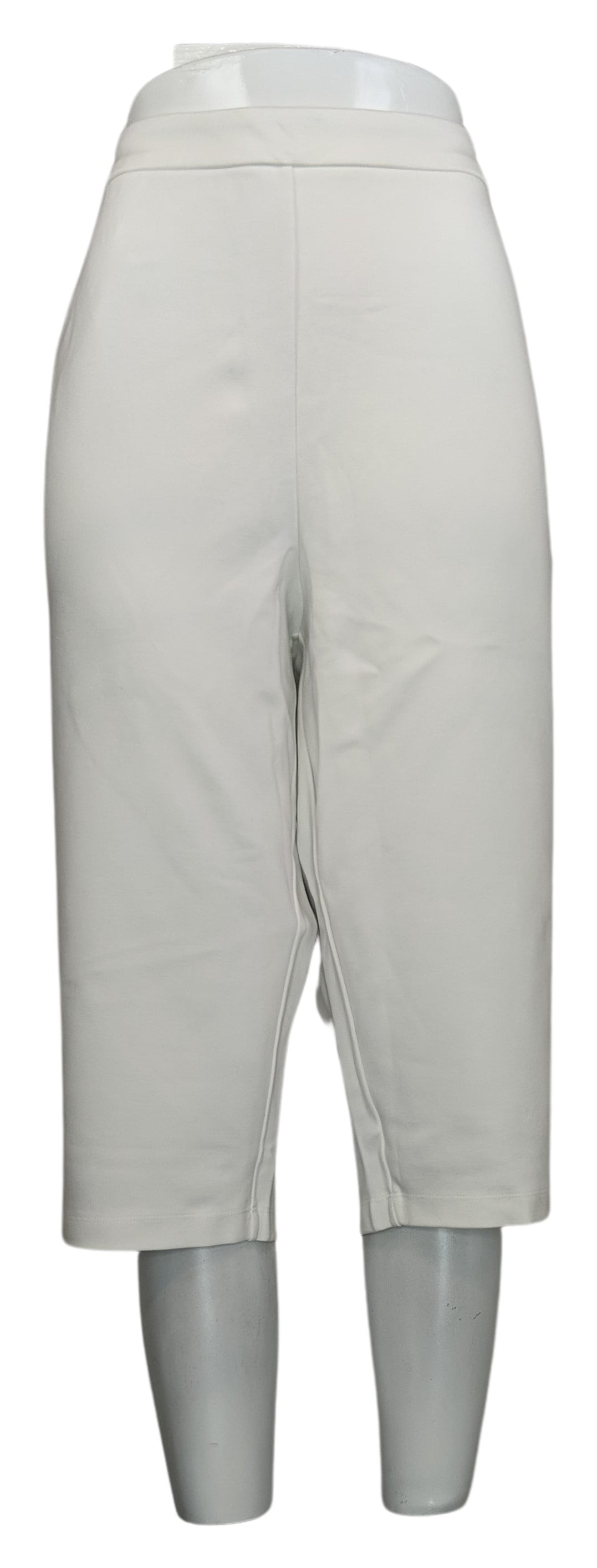 Joan Rivers Women's Plus Sz Pants 1X Signature Knit Pedal Pusher White