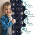 thumbnail image 3 of Blackout Kids Curtains,Dark Blue Sun Moon Rocket Pattern Childrens Insulated Curtains Set Of 2,Bedroom Essentials,Toddler Room Decor 42x84in(106x213cm), 3 of 5