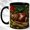 Black, variant on Stained Glass Snail Coffee Mug, Garden Animal Mug, Ceramic 11 oz