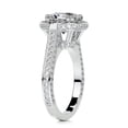 thumbnail image 2 of Edge Jewel Wedding Engagement Ring - 2 Ct VVS1 Round Cut Solitaire Moissanite Ring for Her - 14K White Gold Plated Ring for Her - Bezel Halo Design Ring for Her - Eternity Split Band Ring, 2 of 3