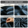 thumbnail image 3 of Lux Decor Luxury Satin Bed Sheets Set Queen Size - 4-Piece Cooling Bed Sheet Set, Silky Soft & Smooth, Deep Pockets up to 15", OEKO-TEX Certified, Skin-Friendly Comfort (Navy Blue), 3 of 10