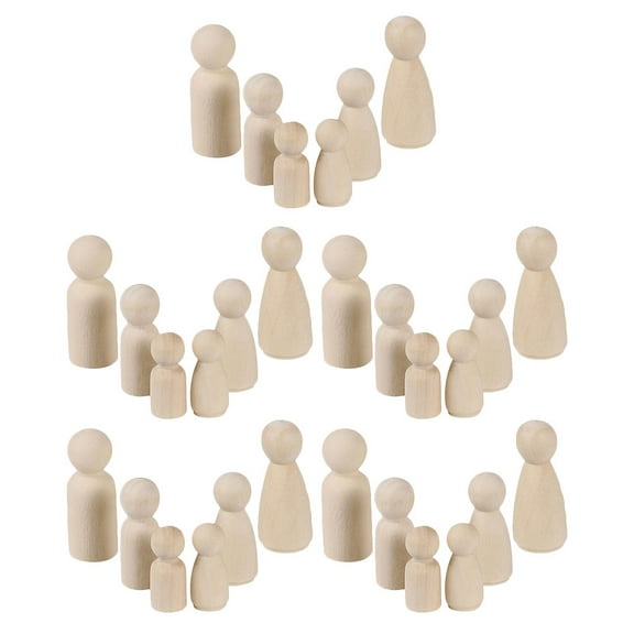 WRITWAA DIY Drawing Wooden Puppets Smooth Sanded Beige Hardwood for Creative Projects 30Pcs