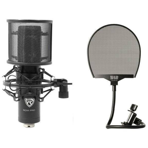 Rockville RCM PRO Studio/Recording Condenser Microphone Warm Audio Pop Filter
